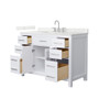 Wyndham Collection Beckett 48" Free Standing Single Basin Vanity Set with Cabinet and Quartz Vanity Top for Widespread Faucets