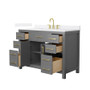 Wyndham Collection Beckett 48" Free Standing Single Basin Vanity Set with Cabinet and Quartz Vanity Top for Widespread Faucets