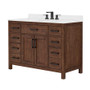 Wyndham Collection Beckett 48" Free Standing Single Basin Vanity Set with Cabinet and Quartz Vanity Top for Widespread Faucets