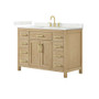 Wyndham Collection Beckett 48" Free Standing Single Basin Vanity Set with Cabinet and Quartz Vanity Top for Widespread Faucets