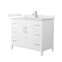 Wyndham Collection Elan 42" Free Standing Single Basin Vanity Set with Cabinet and Quartz Vanity Top