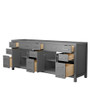 Wyndham Collection Beckett 83" Double Free Standing Vanity Cabinet Only - Less Vanity Top