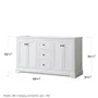Wyndham Collection Avery 60" Double Free Standing Vanity Cabinet Only - Less Vanity Top