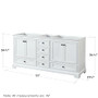 Wyndham Collection Deborah 71" Free Standing Double Wood Vanity Cabinet Only with Mirror - Less Vanity Top
