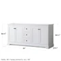 Wyndham Collection Avery 72" Double Free Standing Vanity Cabinet Only - Less Vanity Top