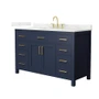 Wyndham Collection Beckett 54" Free Standing Single Basin Vanity Set with Cabinet and Quartz Vanity Top for Widespread Faucets