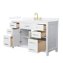 Wyndham Collection Beckett 54" Free Standing Single Basin Vanity Set with Cabinet and Quartz Vanity Top for Widespread Faucets