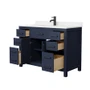 Wyndham Collection Beckett 48" Free Standing Single Basin Vanity Set with Cabinet and Cultured Marble Vanity Top