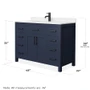 Wyndham Collection Beckett 48" Free Standing Single Basin Vanity Set with Cabinet and Cultured Marble Vanity Top