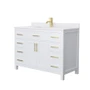 Wyndham Collection Beckett 48" Free Standing Single Basin Vanity Set with Cabinet and Cultured Marble Vanity Top
