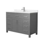 Wyndham Collection Beckett 48" Free Standing Single Basin Vanity Set with Cabinet and Cultured Marble Vanity Top