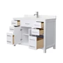 Wyndham Collection Beckett 48" Free Standing Single Basin Vanity Set with Cabinet and Cultured Marble Vanity Top