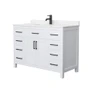 Wyndham Collection Beckett 48" Free Standing Single Basin Vanity Set with Cabinet and Cultured Marble Vanity Top