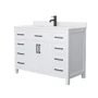 Wyndham Collection Beckett 48" Free Standing Single Basin Vanity Set with Cabinet and Cultured Marble Vanity Top