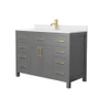 Wyndham Collection Beckett 48" Free Standing Single Basin Vanity Set with Cabinet and Cultured Marble Vanity Top