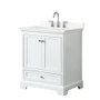 Wyndham Collection Deborah 30" Free Standing Single Basin Vanity Set with Cabinet and Quartz Vanity Top