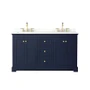 Wyndham Collection Avery 60" Free Standing Double Basin Vanity Set with Cabinet and Quartz Vanity Top