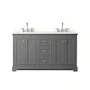 Wyndham Collection Avery 60" Free Standing Double Basin Vanity Set with Cabinet and Quartz Vanity Top