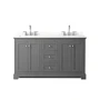 Wyndham Collection Avery 60" Free Standing Double Basin Vanity Set with Cabinet and Quartz Vanity Top