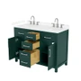 Wyndham Collection Beckett 48" Free Standing Double Basin Vanity Set with Cabinet and Cultured Marble Vanity Top for Widespread Faucets