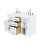 Wyndham Collection Beckett 48" Free Standing Double Basin Vanity Set with Cabinet and Cultured Marble Vanity Top for Widespread Faucets