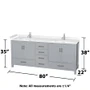 Wyndham Collection Sheffield 80" Free Standing Double Basin Vanity Set with Hardwood Cabinet, Cultured Marble Vanity Top, and Medicine Cabinets