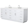 Wyndham Collection Beckett TK 84" Free Standing Double Basin Vanity Set with Cabinet and Quartz Vanity Top