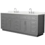 Wyndham Collection Beckett TK 84" Free Standing Double Basin Vanity Set with Cabinet and Quartz Vanity Top