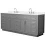 Wyndham Collection Beckett TK 84" Free Standing Double Basin Vanity Set with Cabinet and Quartz Vanity Top