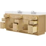 Wyndham Collection Beckett TK 84" Free Standing Double Basin Vanity Set with Cabinet and Quartz Vanity Top