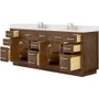Wyndham Collection Beckett TK 84" Free Standing Double Basin Vanity Set with Cabinet and Quartz Vanity Top