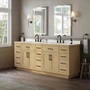 Wyndham Collection Beckett TK 84" Free Standing Double Basin Vanity Set with Cabinet and Quartz Vanity Top