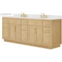 Wyndham Collection Beckett TK 84" Free Standing Double Basin Vanity Set with Cabinet and Quartz Vanity Top