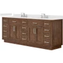 Wyndham Collection Beckett TK 84" Free Standing Double Basin Vanity Set with Cabinet and Quartz Vanity Top