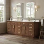 Wyndham Collection Beckett TK 84" Free Standing Double Basin Vanity Set with Cabinet and Quartz Vanity Top