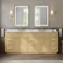 Wyndham Collection Beckett TK 84" Free Standing Double Basin Vanity Set with Cabinet and Quartz Vanity Top