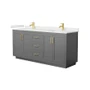 Wyndham Collection Miranda 72" Free Standing Double Basin Vanity Set with Cabinet and Quartz Vanity Top