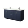 Wyndham Collection Miranda 72" Free Standing Double Basin Vanity Set with Cabinet and Quartz Vanity Top