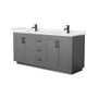Wyndham Collection Miranda 72" Free Standing Double Basin Vanity Set with Cabinet and Quartz Vanity Top