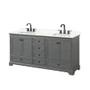Wyndham Collection Deborah 72" Free Standing Double Basin Vanity Set with Cabinet and Quartz Vanity Top