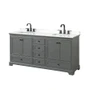 Wyndham Collection Deborah 72" Free Standing Double Basin Vanity Set with Cabinet and Quartz Vanity Top