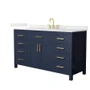 Wyndham Collection Beckett 60" Free Standing Single Basin Vanity Set with Cabinet and Quartz Vanity Top for Widespread Faucets