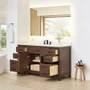 Wyndham Collection Beckett 60" Free Standing Single Basin Vanity Set with Cabinet and Quartz Vanity Top for Widespread Faucets