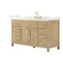 Wyndham Collection Beckett 60" Free Standing Single Basin Vanity Set with Cabinet and Quartz Vanity Top for Widespread Faucets
