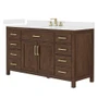 Wyndham Collection Beckett 60" Free Standing Single Basin Vanity Set with Cabinet and Quartz Vanity Top for Widespread Faucets