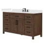 Wyndham Collection Beckett 60" Free Standing Single Basin Vanity Set with Cabinet and Quartz Vanity Top for Widespread Faucets