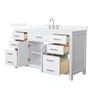 Wyndham Collection Beckett 60" Free Standing Single Basin Vanity Set with Cabinet and Quartz Vanity Top for Widespread Faucets