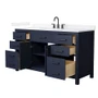 Wyndham Collection Beckett 60" Free Standing Single Basin Vanity Set with Cabinet and Quartz Vanity Top for Widespread Faucets