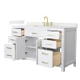 Wyndham Collection Beckett 60" Free Standing Single Basin Vanity Set with Cabinet and Quartz Vanity Top for Widespread Faucets