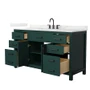 Wyndham Collection Beckett 60" Free Standing Single Basin Vanity Set with Cabinet and Quartz Vanity Top for Widespread Faucets